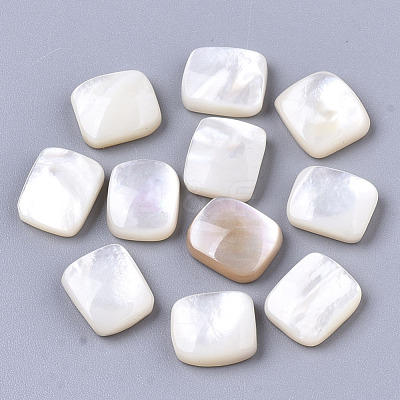 Natural White Shell Mother of Pearl Shell Cabochons SHEL-R047-15-1