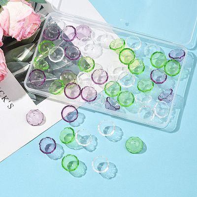 50Pcs 3 Colors Transparent Acrylic Bead Caps OACR-FS0002-45-1