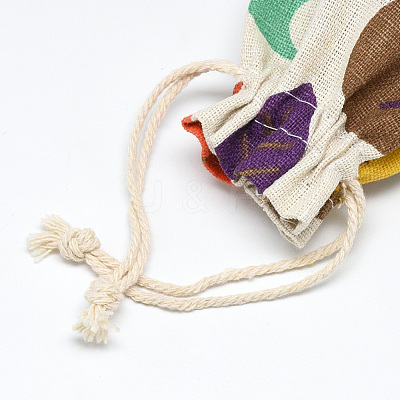 Printed Polycotton(Polyester Cotton) Packing Pouches Drawstring Bags ABAG-T004-10x14-19-1