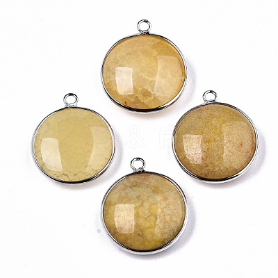 Natural Crackle Agate Pendants G-N326-87A-12-1