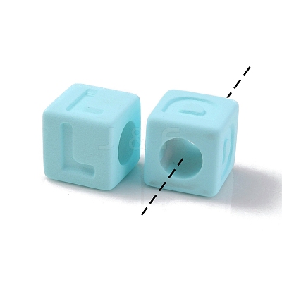 Rubberized Style Transparent Acrylic Beads OACR-K007-014F-1