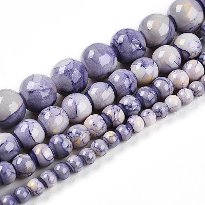 Baking Paint Glass Beads Strands X-DGLA-N003-10mm-C08-1