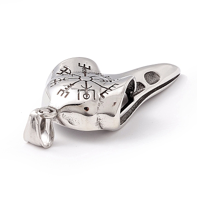 Tibetan Style 304 Stainless Steel Pendants X-STAS-P305-33AS-1