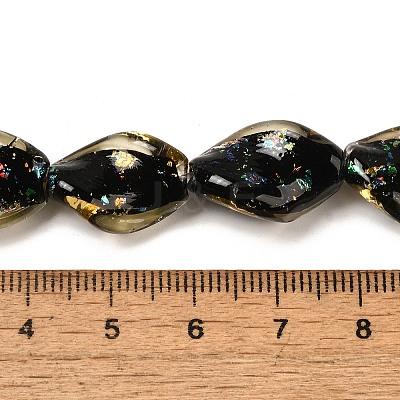 Handmade Dichroic Foil Glass Beads Strands DICH-U001-08C-1