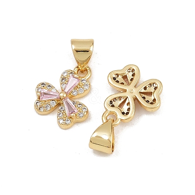 Brass Micro Pave Cubic Zirconia Charms KK-C132-13G-1