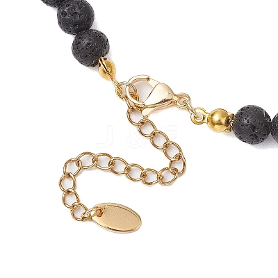 Natural Lava Rock Beaded Necklaces NJEW-JN04856-1