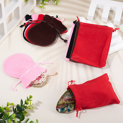 24Pcs 8 Styles Gourd & Rectangle Velvet Drawstring Packing Bags TP-TA0001-07A-1