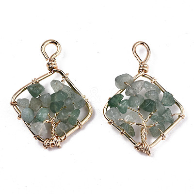 Natural Green Aventurine Pendants G-T131-96-1