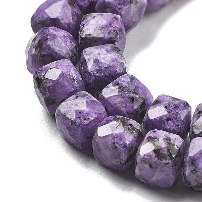 Dyed Natural Sesame Jasper Imitation Charoite Beads Strands G-C179-B01-01-1