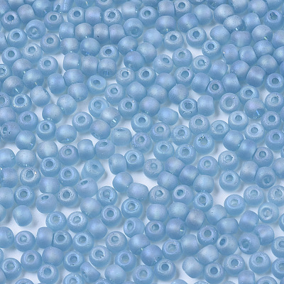Frosted Colours Glass Beads SEED-S040-02A-02-1