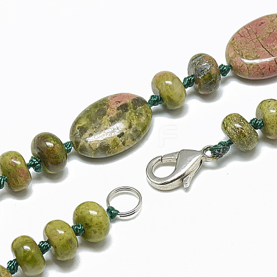 Natural Unakite Beaded Necklaces NJEW-S394-01-1