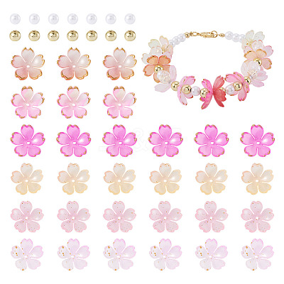 160Pcs 8 Styles Acrylic Bead Caps OACR-TA0004-53B-1