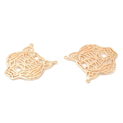 Brass Filigree Animal Pendants KK-G468-37G-1