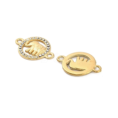 304 Stainless Steel Crystal Rhinestone Connector Charms STAS-U047-19G-1