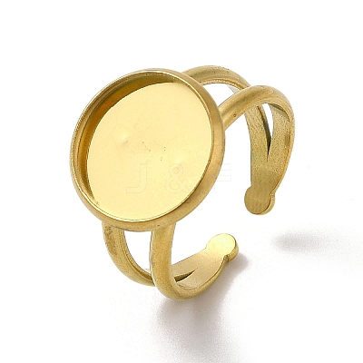 Ion Plating(IP) 304 Stainless Steel Cuff Ring Settings X-STAS-E202-02C-G-1