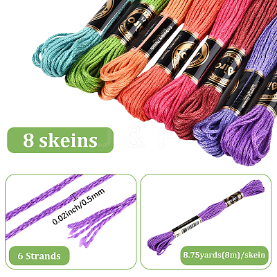 8 Skeins 8 Colors Polyester Sewing Thread OCOR-WH20074-09C-1