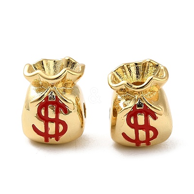 Rack Plating Real 18K Gold Plated Brass Enamel Beads KK-Q795-04G-1