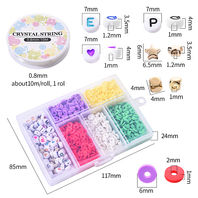 DIY Polymer Clay Beads Bracelet Making Kit DIY-YW0004-39A-1