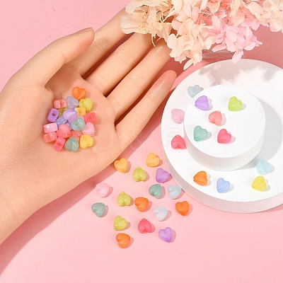 600Pcs 10 Colors Imitation Jelly Acrylic Beads MACR-YW0001-82-1