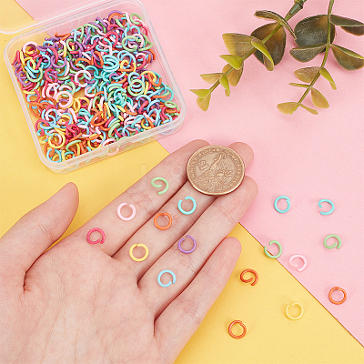 320Pcs 8 Colors Zinc Alloy Open Jump Rings FIND-PH0009-23-1