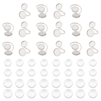 DIY Blank Dome Finger Ring Making Kit DIY-UN0004-13-1