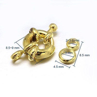 Brass Spring Ring Clasps KK-L082A-01G-1