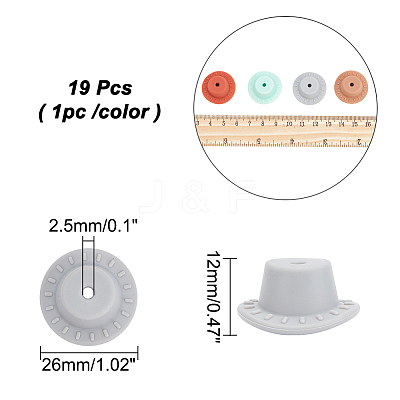 19Pcs 19 Colors Silicone Beads SIL-AR0001-05-1