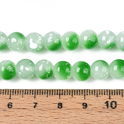 Baking Paint Glass Beads Strands DGLA-N015-8mm-09-1
