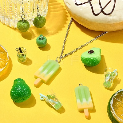 30Pcs 6 Styles Opaque Resin Pendants RESI-YW0001-67A-1