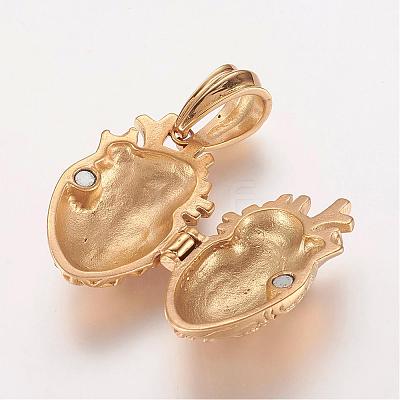 304 Stainless Steel Locket Pendants STAS-P137-19G-1