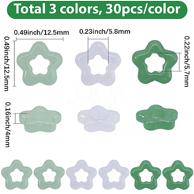 90Pcs 3 Colors Glass Imitation Jade Button Pendants DIY-SC0032-65-1