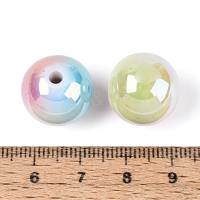 UV Plating Opaque Acrylic Beads SACR-T018-32M-1