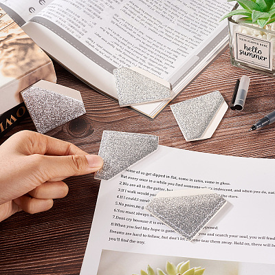 Glitter Imitation Leather Book Corner Protectors AJEW-TAC0038-03A-1