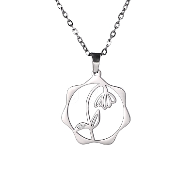 Non-Tarnish 304 Stainless Steel Pendant Necklaces PW-WG57218-11-1