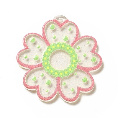 Transparent Printed Acrylic Pendants OACR-B003-02G-1