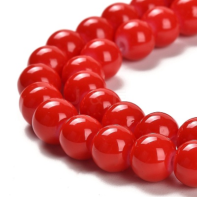 Painted Glass Bead Strands DGLA-S071-8mm-49-1