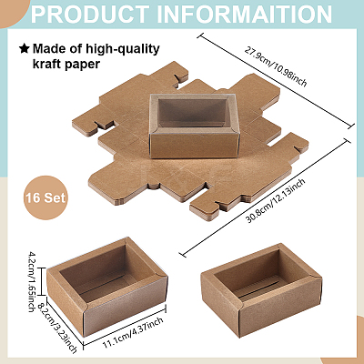 Kraft Paper Cardboard Gift Drawer Boxes LS-CON-WH0085-129A-1