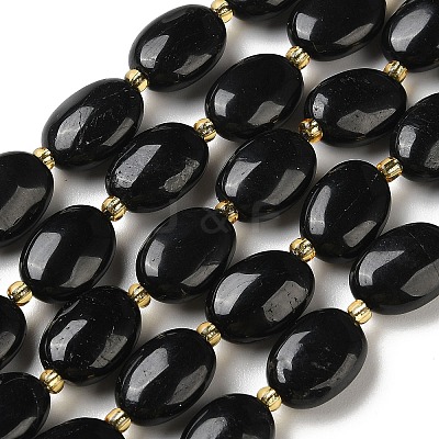 Natural Black Tourmaline Beads Strands G-H005-A17-02-1