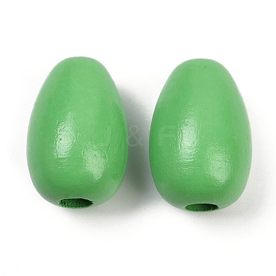Spray Painted Wood European Beads WOOD-F017-10E-1