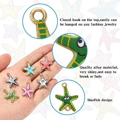 35Pcs 7 Colors Ocean Theme Alloy Enamel Connector Charms ENAM-CJ0003-72-1