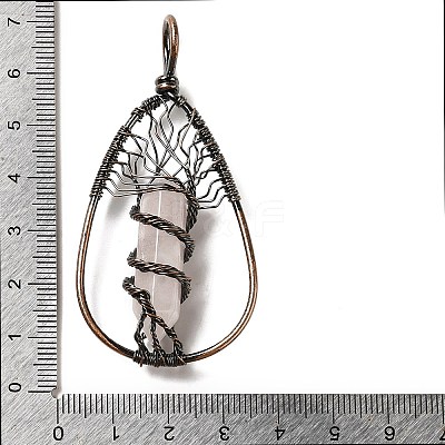 Natural Rose Quartz Double Terminal Pointed Faceted Bullet Big Pendants G-Q015-01B-1