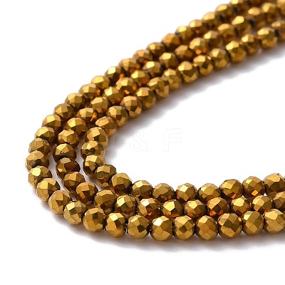 Electroplate Glass Beads Strands GLAA-H021-01B-FP04-1