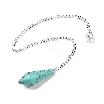 Synthetic Turquoise Cone Pointed Dowsing Pendulums G-A249-02S-05-1