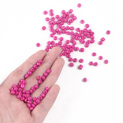 Baking Paint Glass Seed Beads SEED-US0003-4mm-K24-1