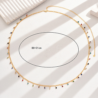 Fashionable Iron Colorful Rhinestone Pendant Tassel Waist Chain for Women DD7602-1