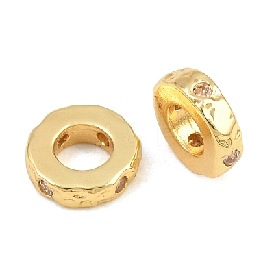Brass Micro Pave Clear Cubic Zirconia Beads KK-CBA78C7-25G-1