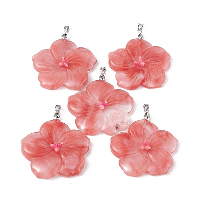 Watermelon Stone Glass Big Pendants G-B040-01P-14-1