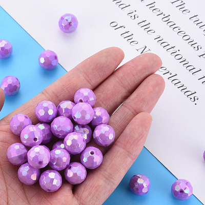 Opaque Acrylic Beads TACR-S154-10F-03-1