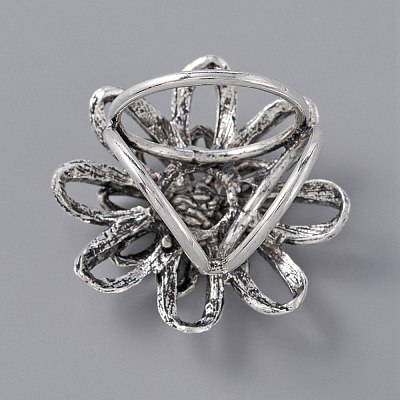 Flower Triple Ring Alloy Scarf Buckle Ring JEWB-WH0023-38-1