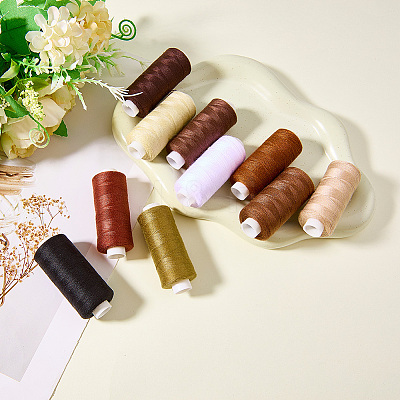 10Pcs 10 Colors Polyester Sewing Thread SENE-CY0001-05B-1